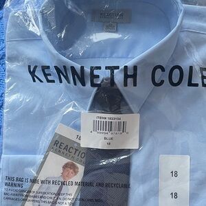 Kenneth Cole Light Blue Dress Shirt with tie.  Unopened.